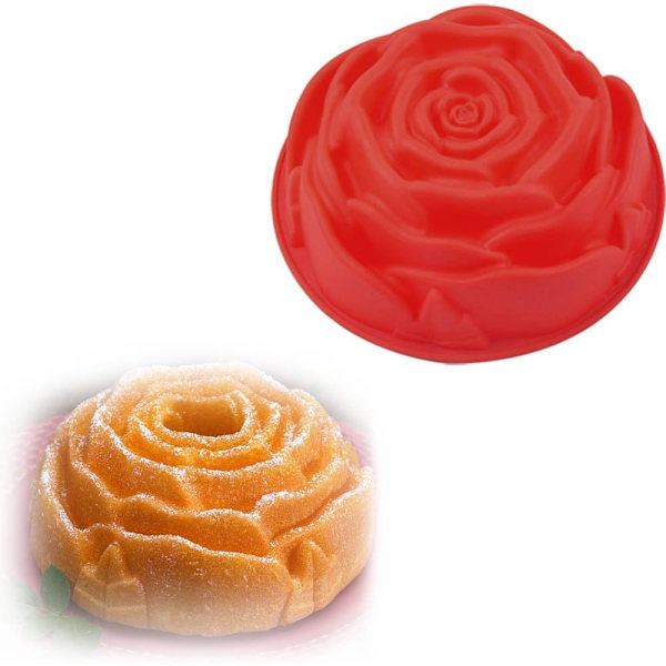 3-pak blomsterformede silikonekagebrød-tærteforme, store runde solsikke-krysantemum-roseskabeloner