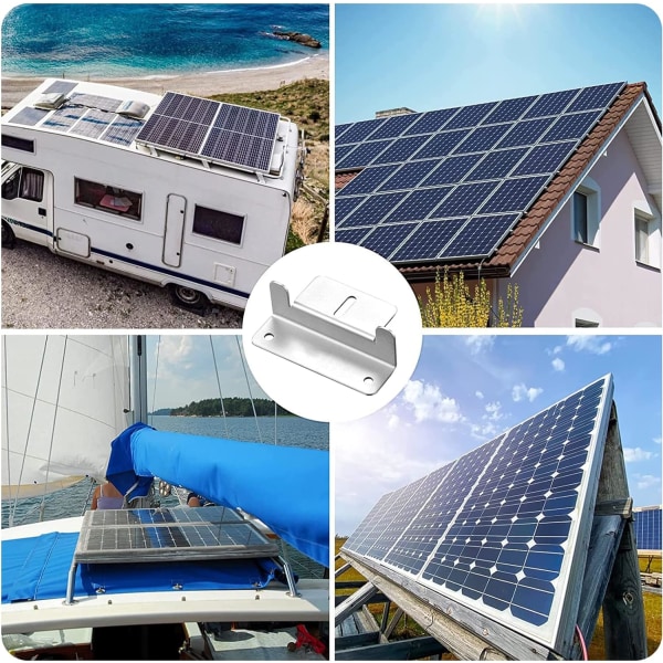 Solpanelsfäste, 8 delar Solpanel Z-fäste, aluminiumsolpanel för montering, solpanelsfäste med muttrar och skruvar