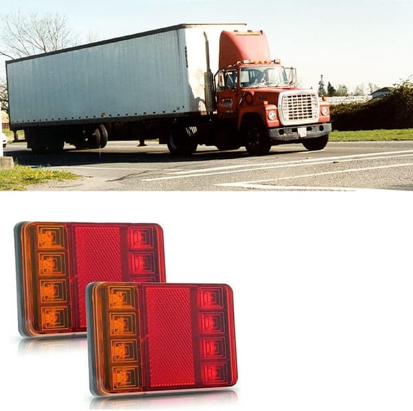 Bil Baklys 2stk 12V 8 Led Baklys 6 Funksjon Tilhenger Tilhenger Campingvogn Tilhenger Baklys