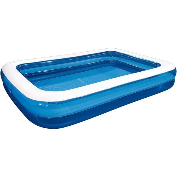 Inflatable Swimming Pools Outdoor Garden Lawn Ground Set Rectangular Swimming Pool Blue