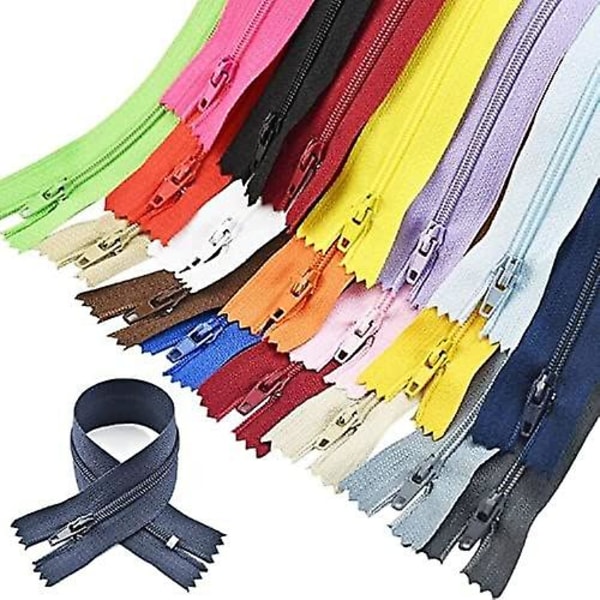 100 stk. Mix Multicolor Usynlige Lynlåse - Nylon Spole Lynlåse Til Syning Håndværk