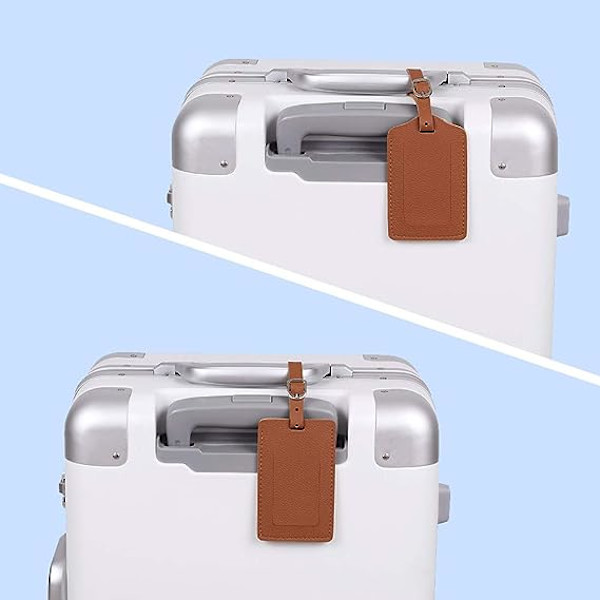 Läderbagageetiketter 4-pack Väskresväskor Etiketter