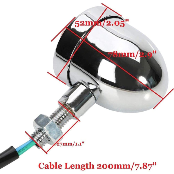 Universaali 2X Chrome HL Punainen Moottoripyörän Vilkut Valot Ilmaisinvalo