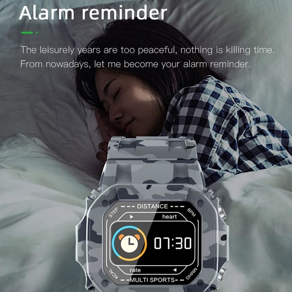 Smart Watch Touching IP67 Vandtæt, Sundhedsovervågning til Puls, Blodilt, Søvn