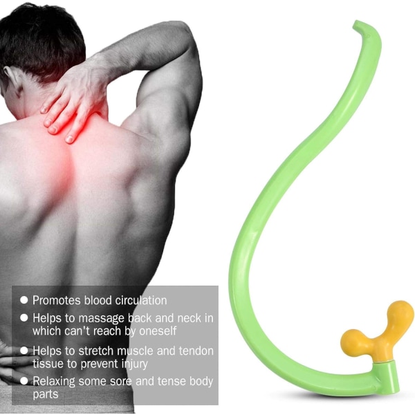 Manuell ryggmassager Justerbar dubbelhuvud Triggerpunkt Massager Verktyg
