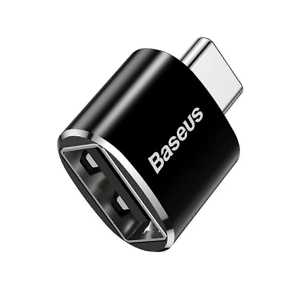 BASEUS Mini USB Hun til Type-c Han Adapter Konverter - Sort