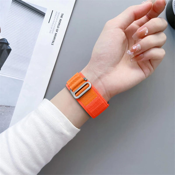 Kompatibel med Galaxy Watch 5 / 5 Pro / 4 Rem Justerbar Nylon Spænde Orange