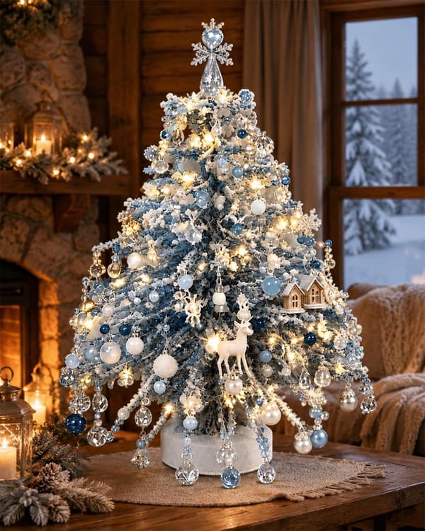 DIY Perle Juletræssæt, 3D Julehåndværk med Lys, Bordplade Perle Juletræ, LED Lys, D D