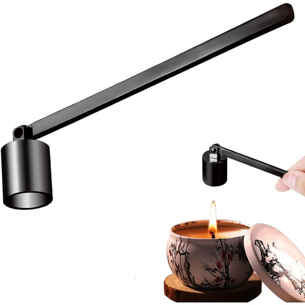 Candle Snuffer, Ljussläckare Wick Snuffer Tillbehör med långt handtag Rostfritt stål Candle Snuffer för de flesta ljus (svart)