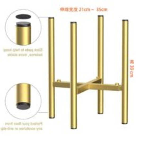 Plante Stativ, Indendørs Plante Stativ, 21cm-35cm Guld, Justerbar Metal Plante Stativ, til Potter med en Ydre Diameter på 20-35cm