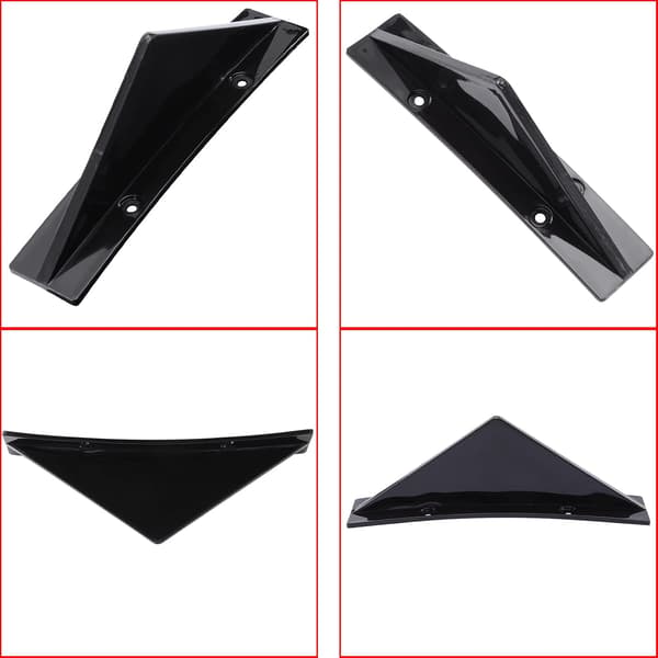 Gloss Black 4pc Universal Curved Rear Bumper Diffuser Shark Fin Spoiler Trim Cover Trim Kit Lip Separator