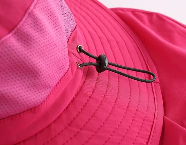 Utomhus UPF50+ Mesh Solhatt Bred Brätte Fiskehatt med Nackskydd ROSE