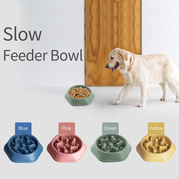 Hundskål Hund Slow Feeder Skålar Bloat Stop Food Bowl Interaktivt pussel Healthy Eating Bowl