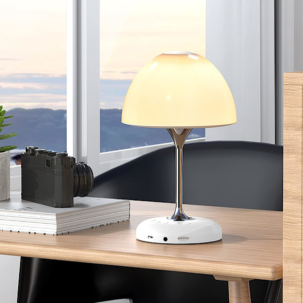 Smart trådlös Bluetooth kreativ skrivbordslampa ljud 3D surround ljudeffekt 6-färgad mjuk färgljus
