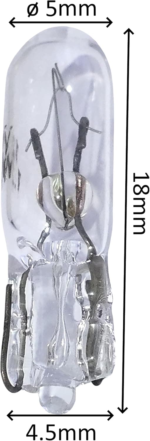 Sats med 10 T5 12V 1,2W instrumentpanelglödlampor