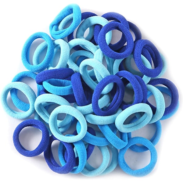 100 stk. elastiske hårbånd, elastiske hårbånd, hårelastikker, 2,5 mm hårbånd, hårelastikker til piger (blå)