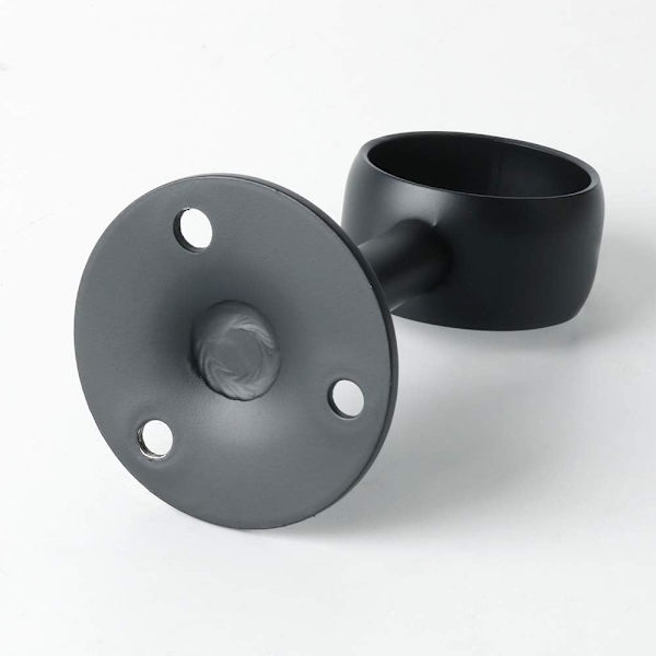 Gardinstångsfäste Garderobsstångsfäste med skruvar Takfäste, Matt svart rostfritt stål, Diameter 32 mm, 2 st