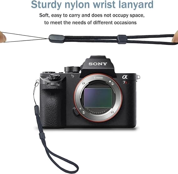 5 stk. håndledsrem, håndledsrem, justerbar nylon håndledsrem til mobiltelefon, kamera, GoPro (sort)