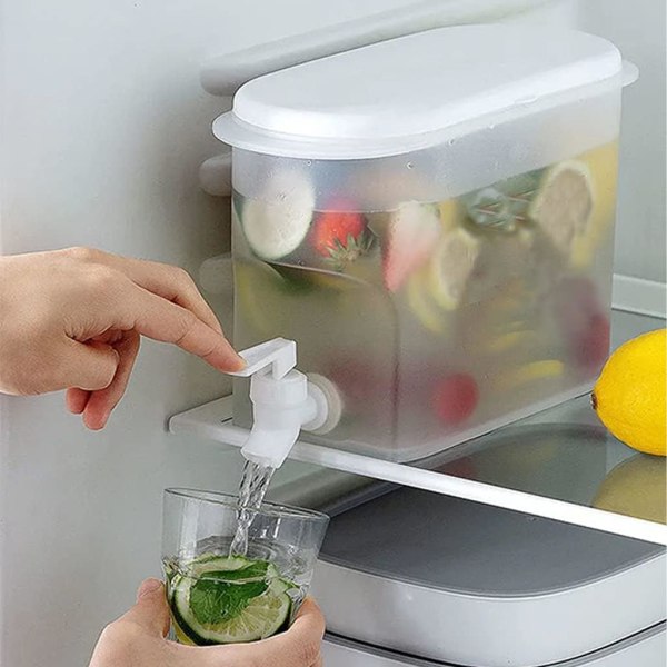 Kylskåpskanna, isdrickningskanna med kran, 3,5 liters stor kapacitet tekanna citronadflaska dryckesdispenser