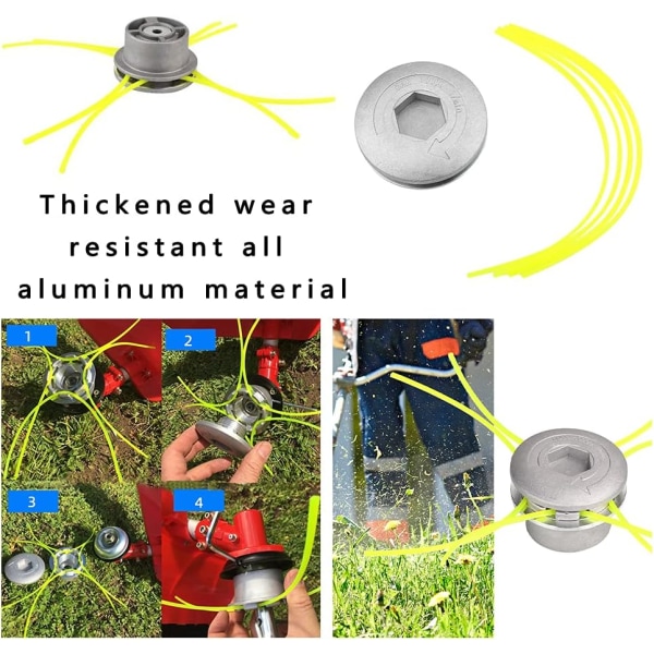 Trimmerhode i aluminium, XiXiRan trimmerhode i aluminium, gresstrimmerhode med nylon trimmertråder