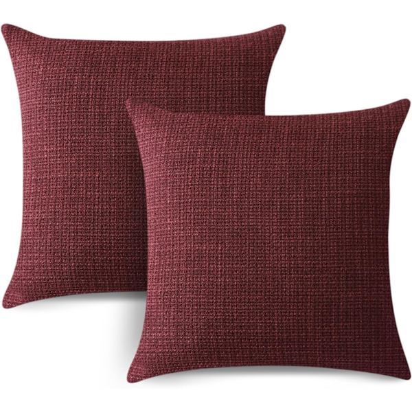 2 kpl tyynynpäällistä, yksivärinen, pellavainen tyynynpäällinen, sohvaan, makuuhuoneeseen, kotiin, 45*45cm wine red