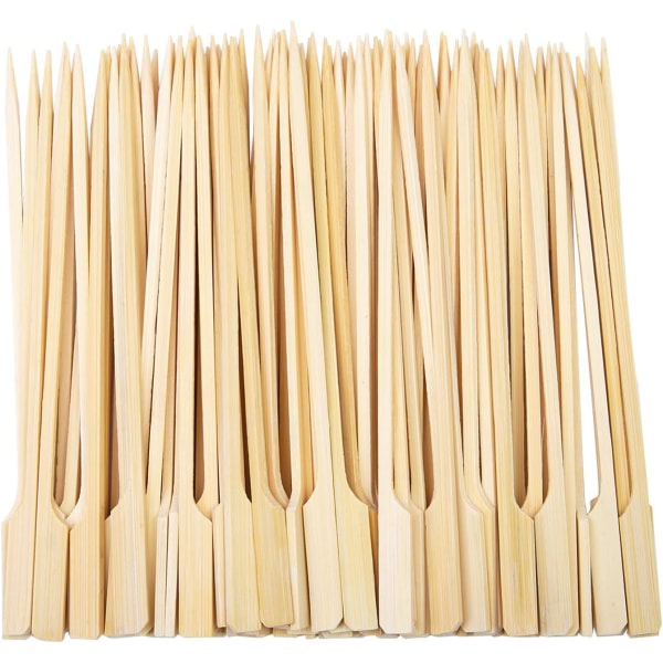 100 Pieces Wooden Paddle Skewers Barbecue Wooden Skewers Cocktail Sticks for Barbeque, Kebabs, Cocktails, Buffets Party (15CM)