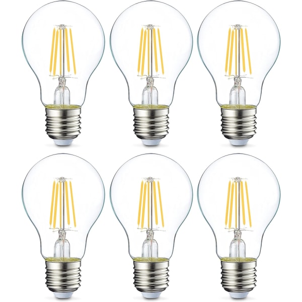 Set med 6 LED-lampor Edison skruvbas E27 4 W (motsvarande 40 W) Transparent filament Icke-dimmbar intensitet