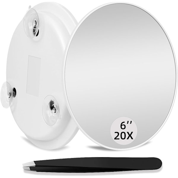 Suurennuspeili 3 imukupilla, meikkisuurennuspeili pinseteillä White 20x
