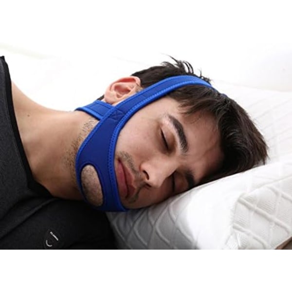 Anti-Snorking Strap Anti-Snorking Chin Strap Sleep Apnea Jaw Solution TMJ Blå (Blå)