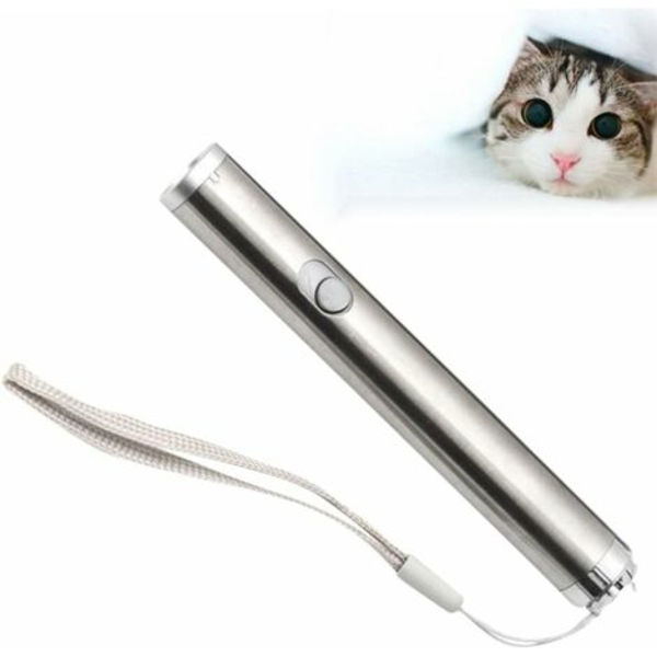 Lysende LED-lommelykt leker med rødt og hvitt lys for katter