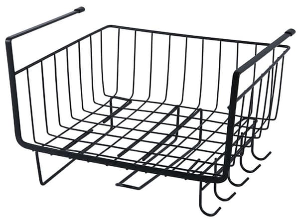 Metallkurv under skaptoppen, 5 kroker, papirholder black