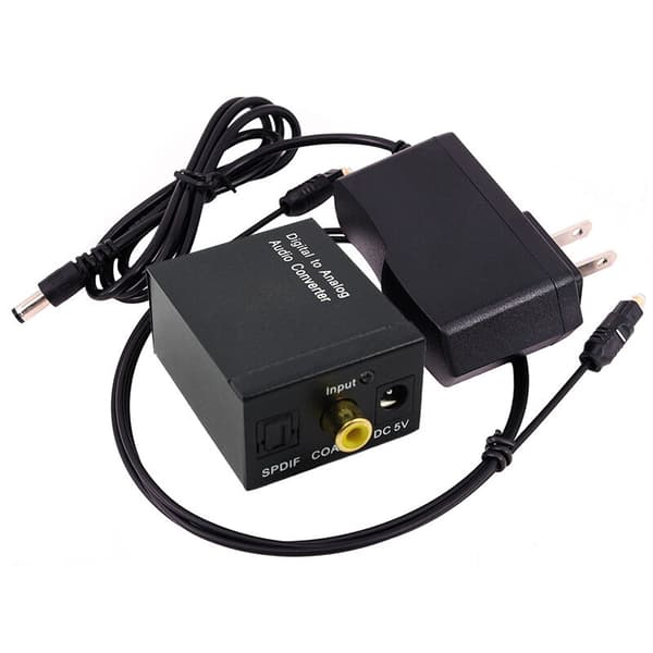 Digital til analog lydkonverter Digital optisk koaksial Toslink til analog RCA L/R lydkonverter forsterkeradapter