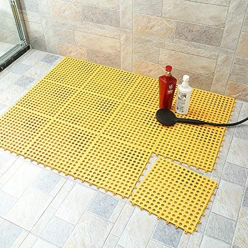 Gummigulv Grønn 10PCS Interlocking Myk PVC Sklisikker Flis Spleis Vanntett Matte