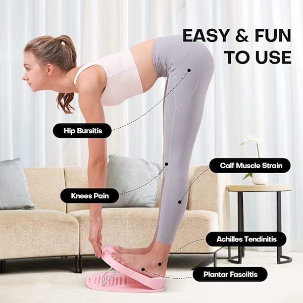 Slant Board Vadsträckare, Justerbar Lutande Bräda, Bärbar Fitness Stretchbräda för Kroppssträckning, 9 Nivåer Balanserande Fitness Pedal Stretch