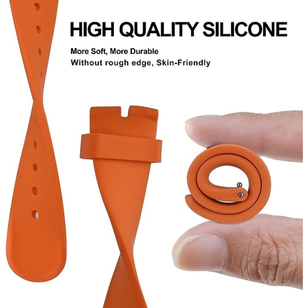 Watch straps, silicone quick release soft rubber replacement bracelet 18 mm, stainless steel buckle