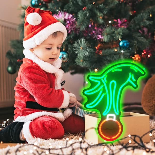 Jul Neonskylt Dimbar Jul Neonljus Led Neonskyltar Grönt Ljus Neonskylt för Sovrum Barnrum Vardagsrum Present Julfest