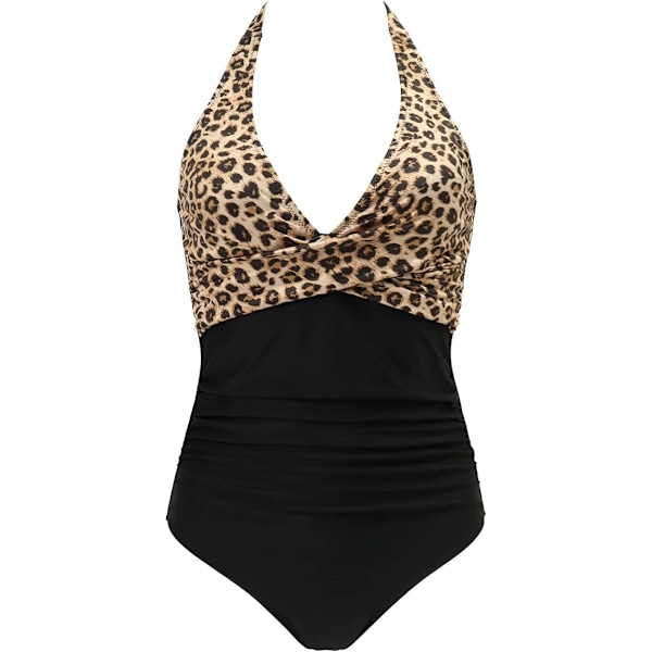 Dame Kryss Push Up Magekontroll Hel Halter Høy Midje Badedrakt Badedrakter--Størrelse XL XL