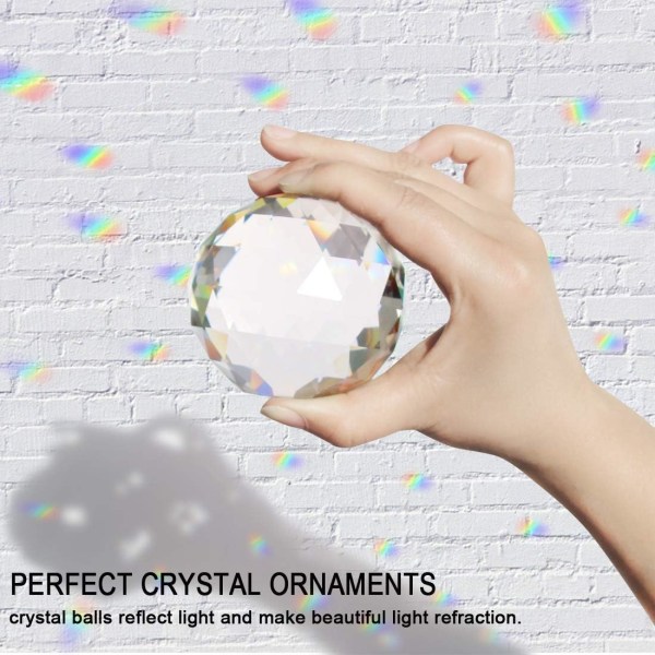 Klar skuren kristallkula prisma glas sfärisk blickkula 60mm