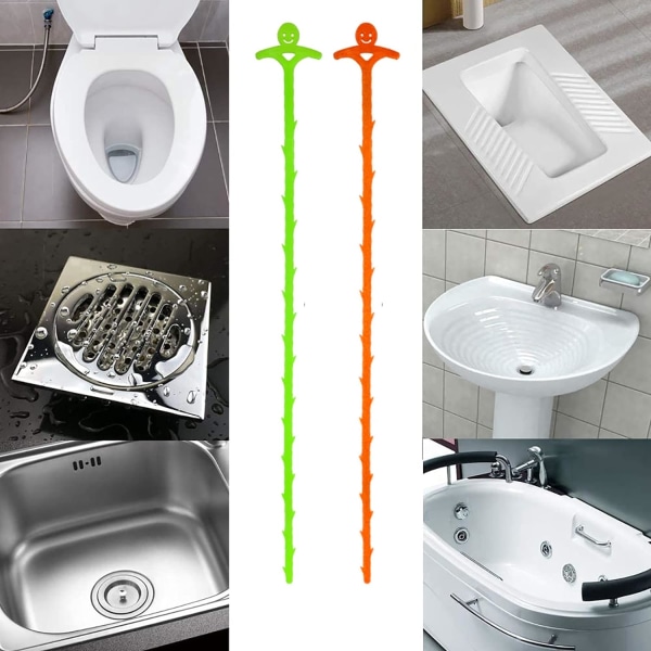 Avloppsrensningsverktyg, 5-pack 20 tum avloppsslang, plastslang för hår, för avlopp, kök, handfat badrum