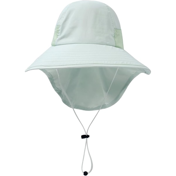 Sommerbaby Solhatt, Justerbar Beskyttelse Bredbremmet Strandhatt for Barn Jenter Gutter Black
