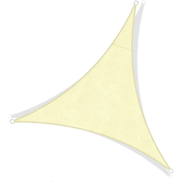 Skygge Sejl, Vandtæt Markise UV Beskyttelse Trekantet Skygge Sejl til Have Terrasse Camping Light Yellow 2*2*2M