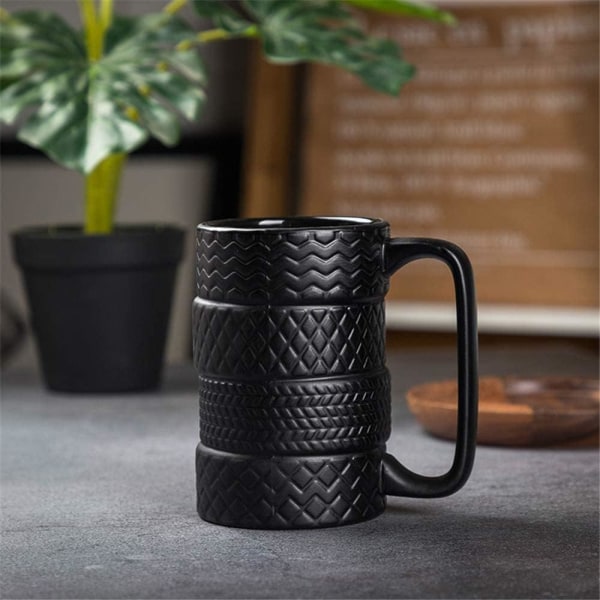 Dæk krus hjulkrus kaffe te drikkevarer keramik dæk krus sjov gave sort