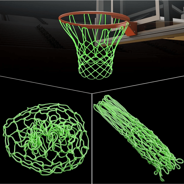 Basketnät, grönt nylon för skollekplatser och utomhusbanor