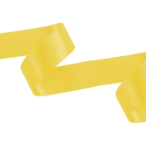3,8 cm x 22 meter dubbelsidig satin polyester bandrullar för tyg, DIY konst & hantverk, bågar, presentinslagning, bröllopsdekorationer, gul