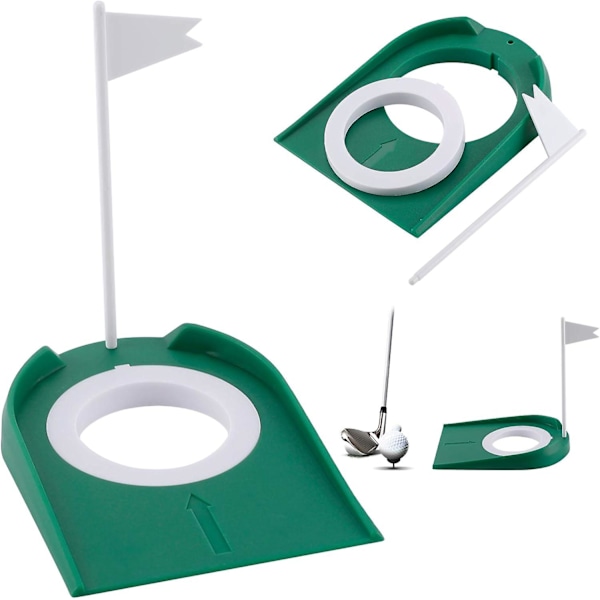 Golf Putting Mat Practice Set Inomhus/utomhus Putting Cups Och Flaggor