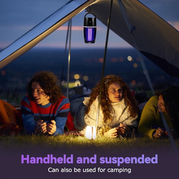 Myggdreperlampe, 2 i 1 Insektdreper, USB-oppladbar, UV-insektdreper for å avvise møll, fluer, insekter
