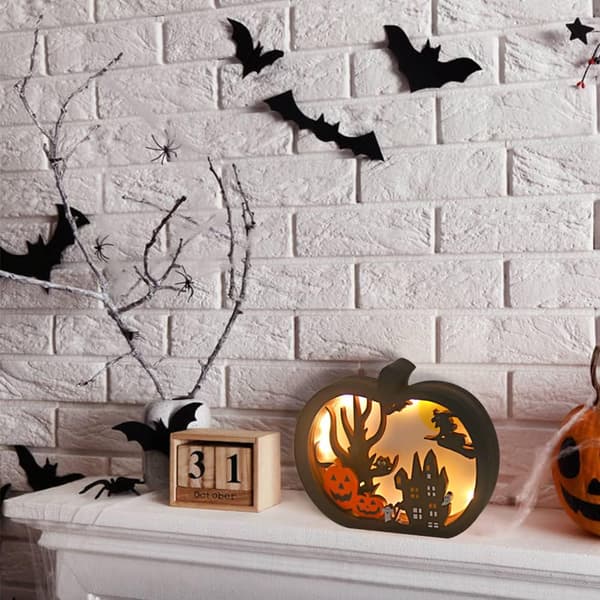 Halloween tredekorasjon, lys høstborddekorasjon til Halloween, Thanksgiving, innhøsting, høst