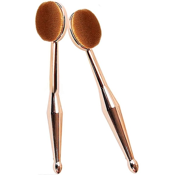 Ansiktsmakeupborste, Multifunktionell Makeupborste (2 stycken, roséguld)
