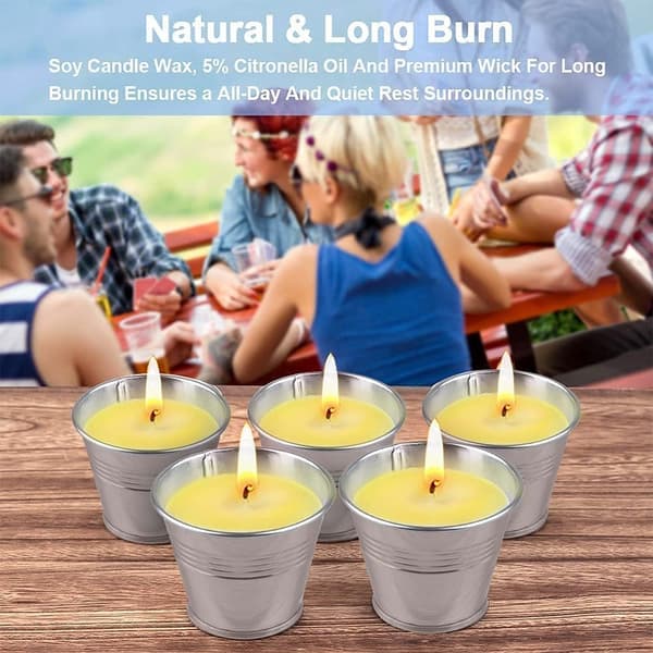 Citronella Lys Udendørs: 8 stk. Have Citronella Lys Sæt til Udendørs Indendørs Camping Udenfor Haven
