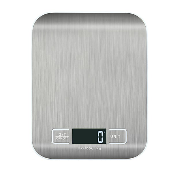 Køkkenvægt, køkkenvægt, digital køkkenvægt med LCD-display, rustfrit stål, multifunktionel madvægt 5 kg / 11 lbs